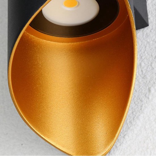 Xtraworks Moderne LED Wandlamp Zwart/Goud Waterdicht