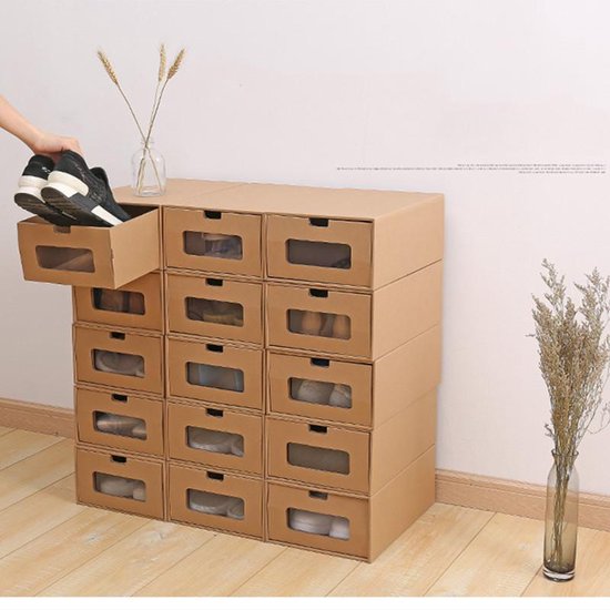 5 Kartonnen Schoenen Opbergdozen Vouwbaar 35x23.5x13.5cm
