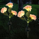Hortensia Zonne-energie Terraslamp met Sensor - Roze