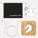 Houten Tafellamp / Nachtlamp - LED - Paard figuur