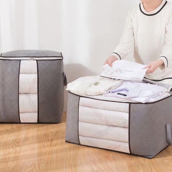 4x Opbergtas voor Kleding/Dekbed - 50L - Grijs