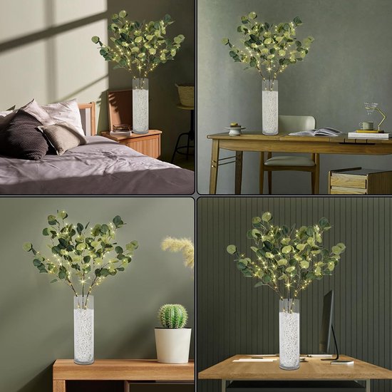 Merkloos LED Kunsttak 85cm-30 Warmwitte LED & Appelbladeren