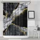 Unikorf Waterdicht Marmer Douchegordijn Zwart/Goud