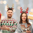 2-delige Rendiergewei Haarband – Glitter Rood & Goud