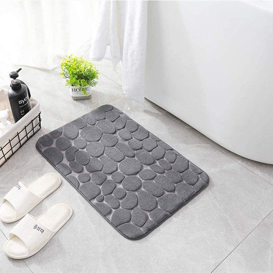 hoogwaardige badkamermat - Luxe Comfort en Veiligheid in één-Uitzonderlijke Waterabsorptie- 50*80cm-grijs