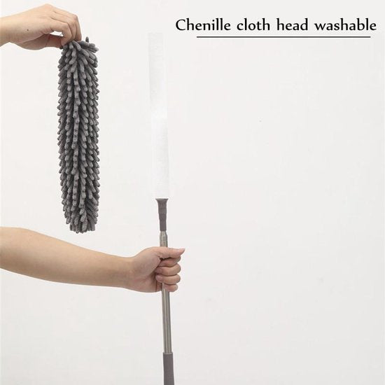 3-in-1 telescoopsteel met plumeau, lamellen- en chenillekop