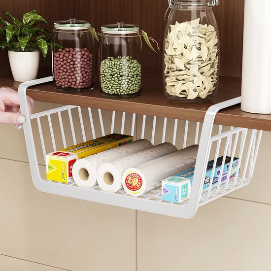 Hanging Basket Set - 2-Delige Onderkast Opbergbak voor Keuken, Badkamer en Kantoor – afbeelding 7