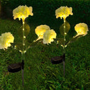 zonne-energie Hortensia Terraslamp voor Sfeervolle Buitenverlichting -Met dag en nacht sensor-IP55- 75,5 cm hoog-groen
