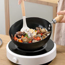 Traditionele Smeedijzeren Wokpan 22 cm met Visgraat Non-Stic