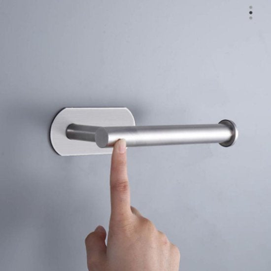 TDR - Toiletrolhouder - RVS - zelfklevend  Geen boren vereist - Zilver