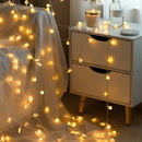 LED bal lichtsnoer warm wit 12m 100 lichtjes bal USB 8 functies afstandsbediening