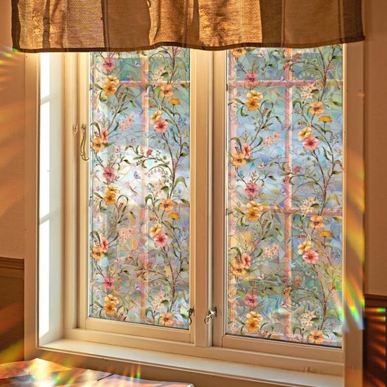 Verduisterende raamfolie Bloemen 40x100 cm - Privacy