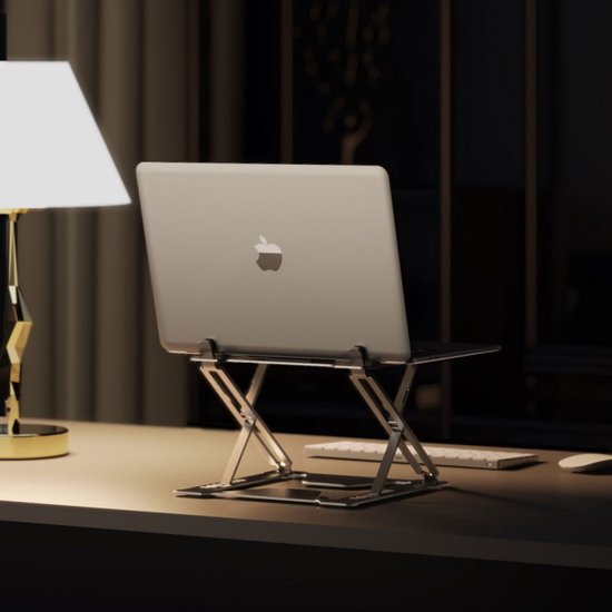 TDR - Draagbare opvouwbare laptop standaard van aluminiumlegering - grijs