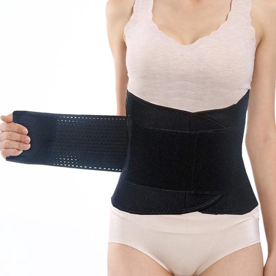 TDR - Rugbrace voor Onderrug - Corrigerend voor Onmiddelijke Pijnbestrijding & Rugondersteuning - Zwart - maat L (Taille: 82 - 92 cm)