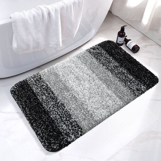 Luxe Zachte Badkamermat met Antislipontwerp en Stijlvolle Elegantie - Ultiem Comfort en Stijl in Zachtheid en Absorptie-zwart 51*76cm