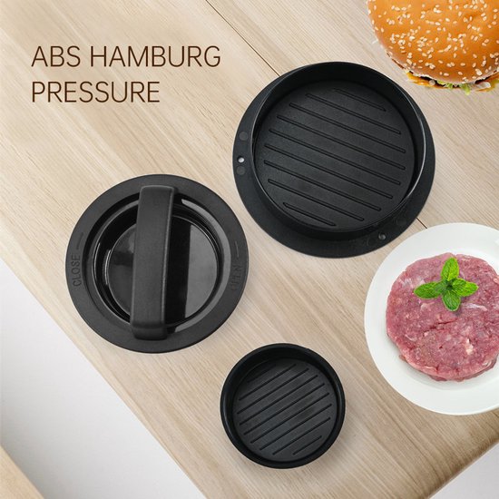 TDR Hamburgerpers 3-in-1 met 100 waxpapiertjes