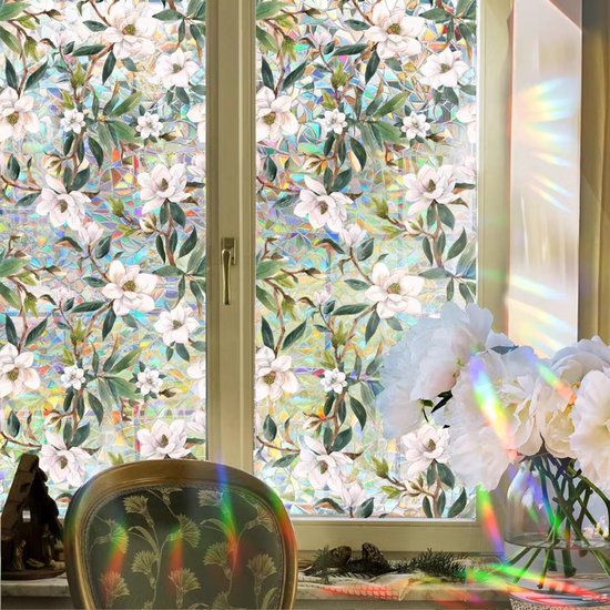 PVC glasfolie bloemen 40x100 cm - Zelfklevend, Privacy & UV