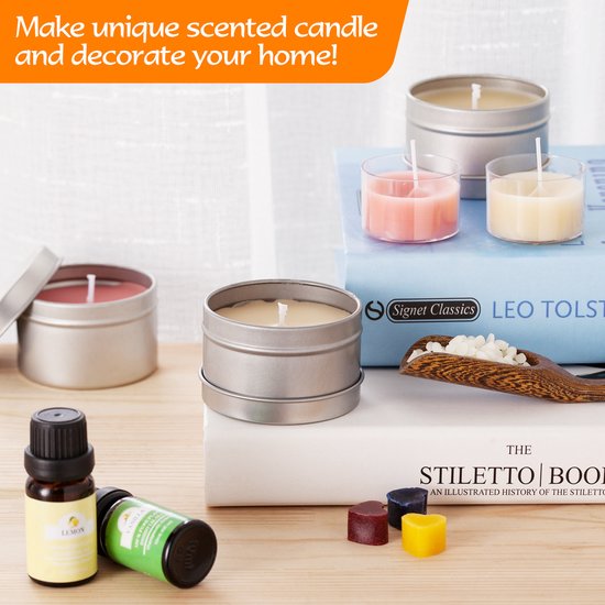 Zelfgemaakte aromatherapie-kaarsenset