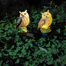 Bruine Uilenlamp op Zonne-energie voor Buiten 13,5*7*43cm