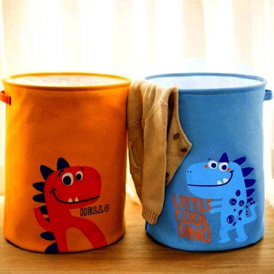 TDR Opvouwbare Wasmand Dinosaurus 35x45cm Blauw