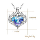 Engelvleugel hanger met kristallen - Blauw-paarse gloed - 50