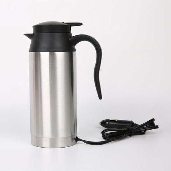 TDR - 750 ml auto waterkoker roestvrij staal 24 V sigarettenaansteker reiswaterkoker voor water en koffie