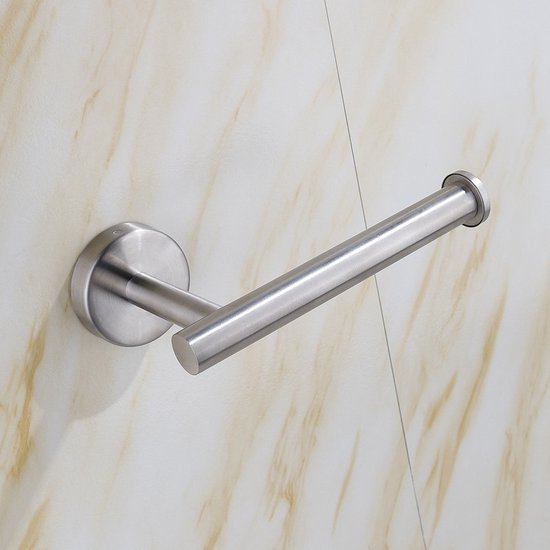 Luxe RVS toiletrolhouder - modern, zilver, incl. montage