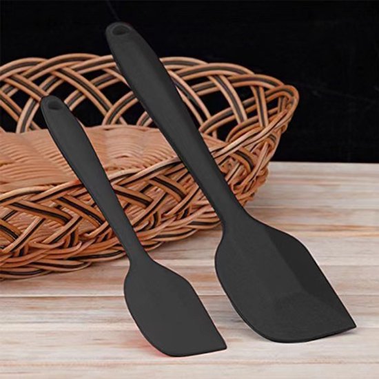 6 stuks Silliconen Spatel set -Pannenlikker - BPA vrij-Spatel voor de keuken-zwart