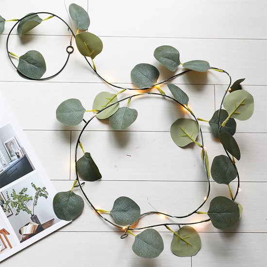 led lichtstring eucalyptusbladeren wijnstok licht-werkt op USB- 10 meter 100 lampjes