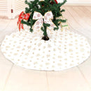 TDR - Duurzame Pailletten Geborduurde Kerstboom Rok - 122cm - Wit sneeuw en goud accenten
