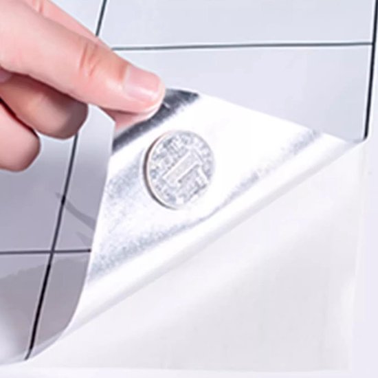 Keuken anti-olie sticker eenvoudig wit raster 60CM*5M