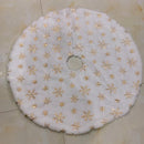 TDR - Duurzame Pailletten Geborduurde Kerstboom Rok - 122cm - Wit sneeuw en goud accenten