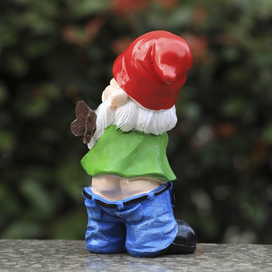 Ondeugende Tuinkabouter met Opgeheven Middelvinger