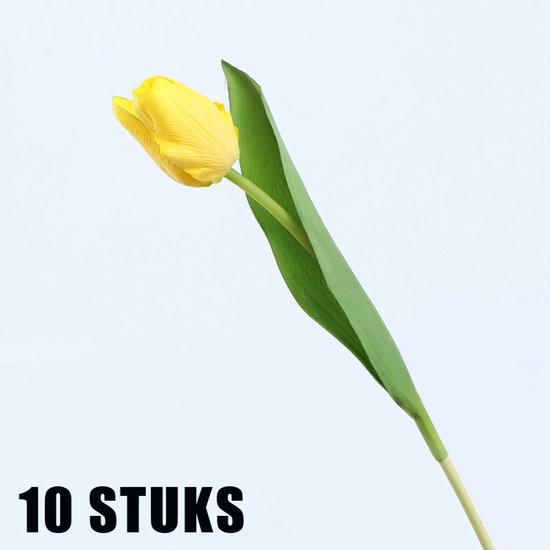 10stuks Prachtige kunst tulp-Realistische Uitstraling - Duurzaam en Onderhoudsvriendelijk- geel
