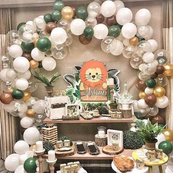 TDR-100 delig ballonnenset-Ballonnenboog-Verjaardag-jubileum-Versiering-Olijfgroen