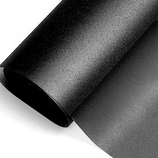 Statische lijmvrije matglasfolie zwart mat 90x200cm