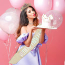 Verjaardag Prinses Sjerp en Tiara -Met text "Birthday Princess" -Een Betoverende Toevoeging aan Jouw Verjaardagsfeest-goud