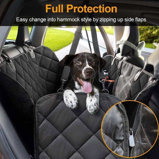 TDR - Hondendeken Auto Achterbank en Kofferbak - Beschermhoes - Hondenkleed - Honden Deken Auto Achterbank - 137x147 cm - Zwart