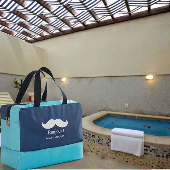 2x Waterdichte tas met compartimenten - marineblauw