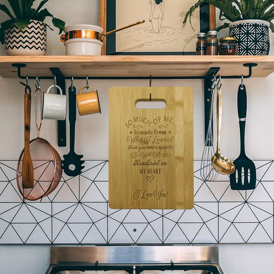 UniKorf.nl Bamboe snij- en serveerplank Handprint 28x22 cm