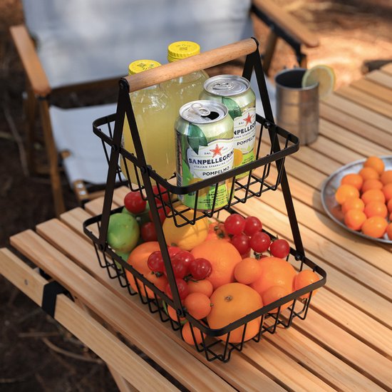 Stijlvolle 2-laagse Fruitschaal – Ruimtebesparend en Modern Ontwerp voor een Trendy Keuken