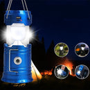 Solar LED Campinglamp Blauw - Handvat, USB, Powerbank, IP10