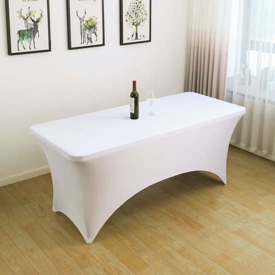 Creëer stijlvolle tafeldecoratie met het Elastische Tafelkleed -voor rechthoekige tafel-183*76*76CM-wit