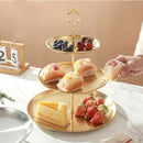 fruitschaal van roestvrij staal, goudkleurig, drielaags, 17+