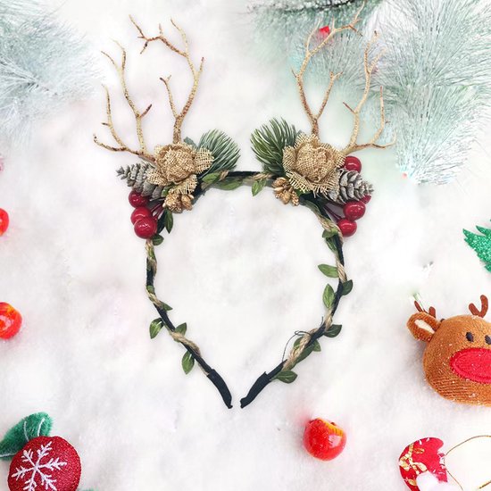 Prachtige Handgemaakte kerst Haarband met dennenappels- en B