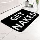 Luxe "GET NAKED" Badmat met Antislip- Zachte Pluche Comfort - Duurzaam en Absorberend 40*60CM-zwart
