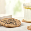 12 Kurken Onderzetters met Houder - Katten, Rozen, Koffieprints