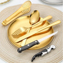 11-delig RVS Bestekset voor Picknick en BBQ - Gold, 2 Pers.