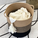 Katoentouw Opbergmand met Handvatten - 35 cm x 40 cm - Bruin