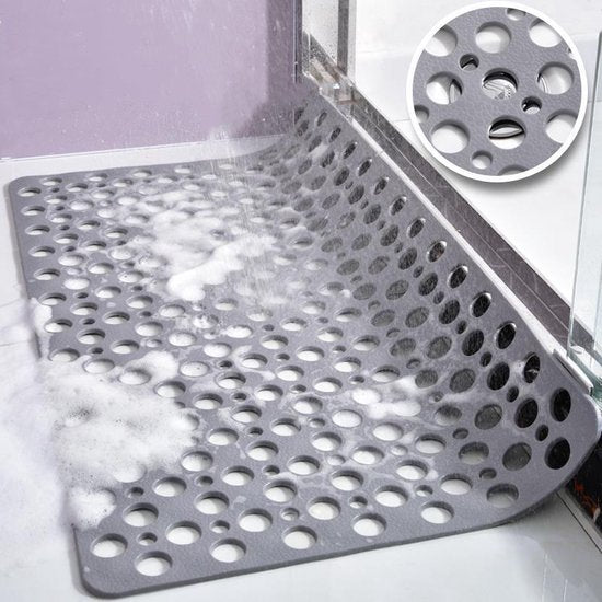 Veilige en Duurzame Anti-Slip Badmat van Milieuvriendelijk TPE – 75x43 cm – Grijs